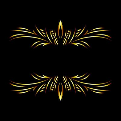 Art deco floral curls and swirls Ornamental elements dividers or headers Decorative Vintage line borders or frames in geometric victorian style elegant vintage design antique bordering