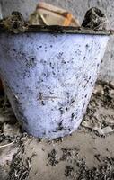 Old dirty oil container photo