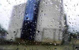 Glass wet by rain photo