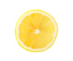 Top view of beautiful yellow lemon half isolated on white background with clipping path photo