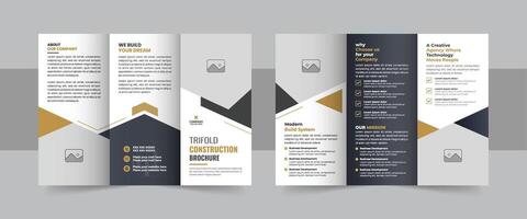 creativo construcción y hogar renovación tríptico folleto diseño, profesional tríptico folleto modelo vector