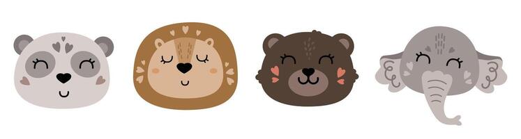 cute animal chasters vector