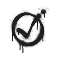 Spray Painted Graffiti Check marks Sprayed isolated with a white background. graffiti Check marks icon with over spray in black over white. vector