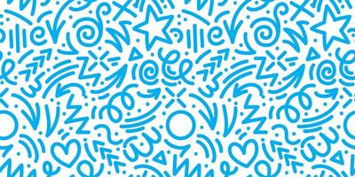 fun colorful line doodle seamless pattern. Creative abstract art background collection for children or festive celebration design. Simple childish scribble wallpaper print texture bundle. vector