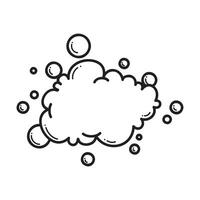 hand drawn Bath foam soap with bubbles isolated. shampoo and soap foam lather doodle style vector