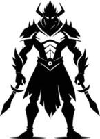 A black silhouette of a warrior vector