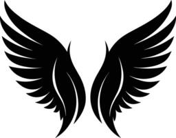 A black silhouette of a angel wings vector