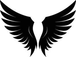 A black silhouette of a angel wings vector