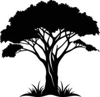 A illustration of african tree silhouette vector