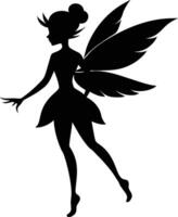 A silhouette of a fairy with wings vector