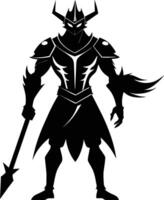 A black silhouette of a warrior vector