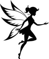 A silhouette of a fairy with wings vector