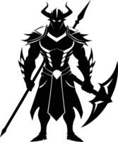 A black silhouette of a warrior vector