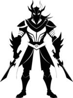 A black silhouette of a warrior vector