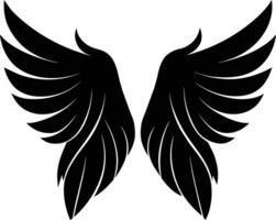 A black silhouette of a angel wings vector