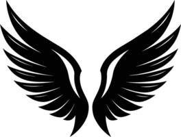 A black silhouette of a angel wings vector