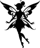 A silhouette of a fairy with wings vector