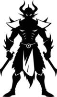 A black silhouette of a warrior vector