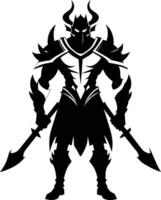 A black silhouette of a warrior vector