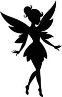 A silhouette of a fairy with wings vector