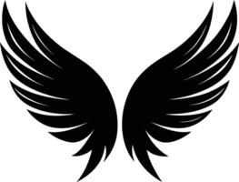 A black silhouette of a angel wings vector