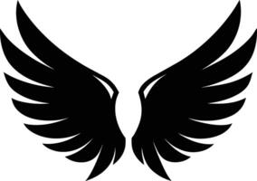 A black silhouette of a angel wings vector