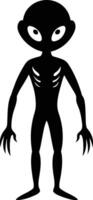 A black silhouette of a alien vector