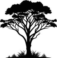 A illustration of african tree silhouette vector