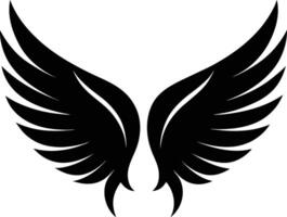 A black silhouette of a angel wings vector