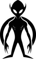 A black silhouette of a alien vector