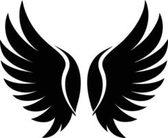 A black silhouette of a angel wings vector