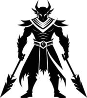 A black silhouette of a warrior vector