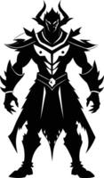 A black silhouette of a warrior vector