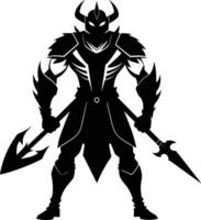 A black silhouette of a warrior vector