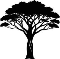 A illustration of african tree silhouette vector