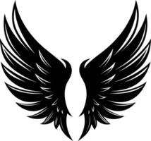 A black silhouette of a angel wings vector