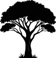 A illustration of african tree silhouette vector