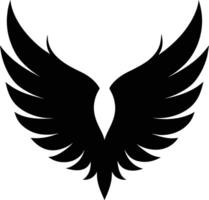 A black silhouette of a angel wings vector