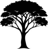 A illustration of african tree silhouette vector