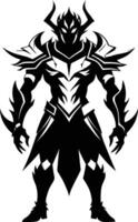 A black silhouette of a warrior vector