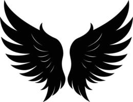 A black silhouette of a angel wings vector