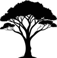 A illustration of african tree silhouette vector