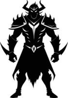 A black silhouette of a warrior vector