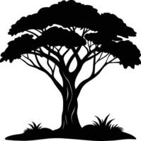 A illustration of african tree silhouette vector