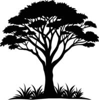 A illustration of african tree silhouette vector