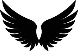 A black silhouette of a angel wings vector