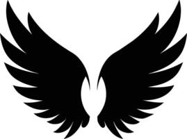 A black silhouette of a angel wings vector