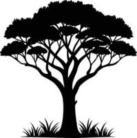 A illustration of african tree silhouette vector