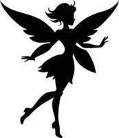 A silhouette of a fairy with wings vector