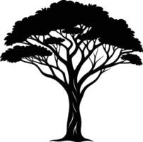 A illustration of african tree silhouette vector